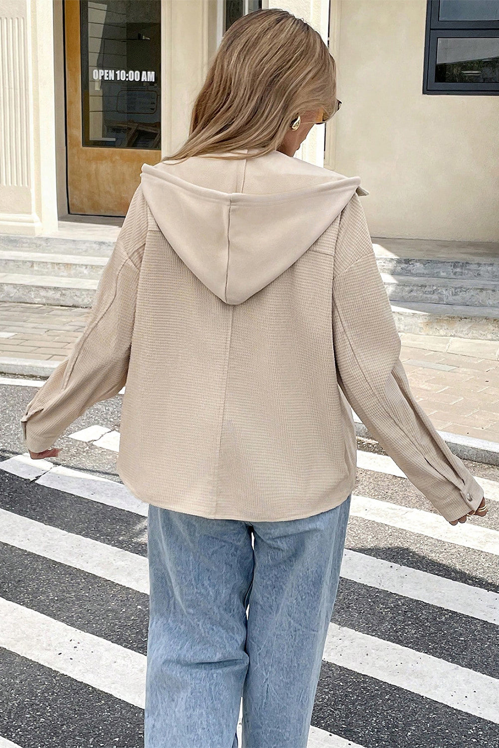 Laurel Green Solid Color Textured Patchwork Flap Pocket Shacket