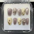 1046- Handmade press on nails fake nails removable Handmade Drawing Nails