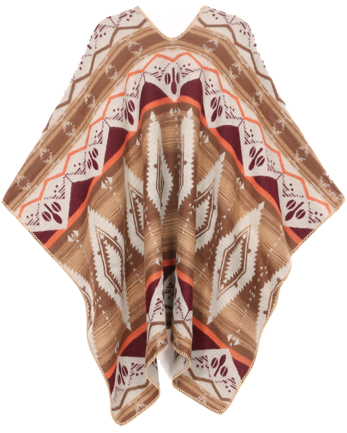 Sakkas Lupe Reversible Patterned Ruana Poncho Wrap Cardigan