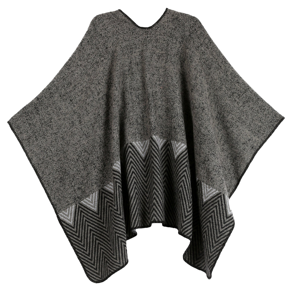 Sakkas Lupe Reversible Patterned Ruana Poncho Wrap Cardigan