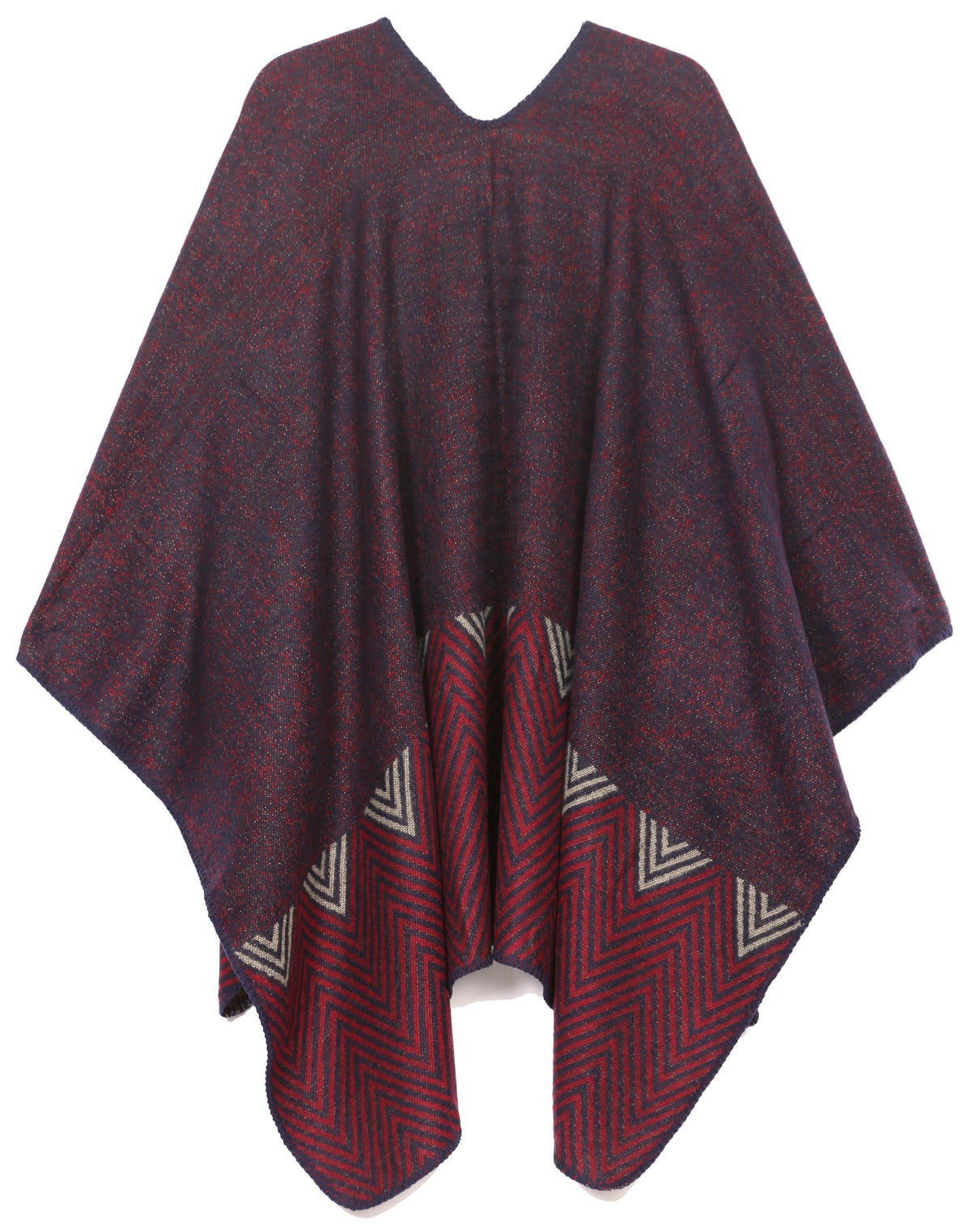 Sakkas Lupe Reversible Patterned Ruana Poncho Wrap Cardigan