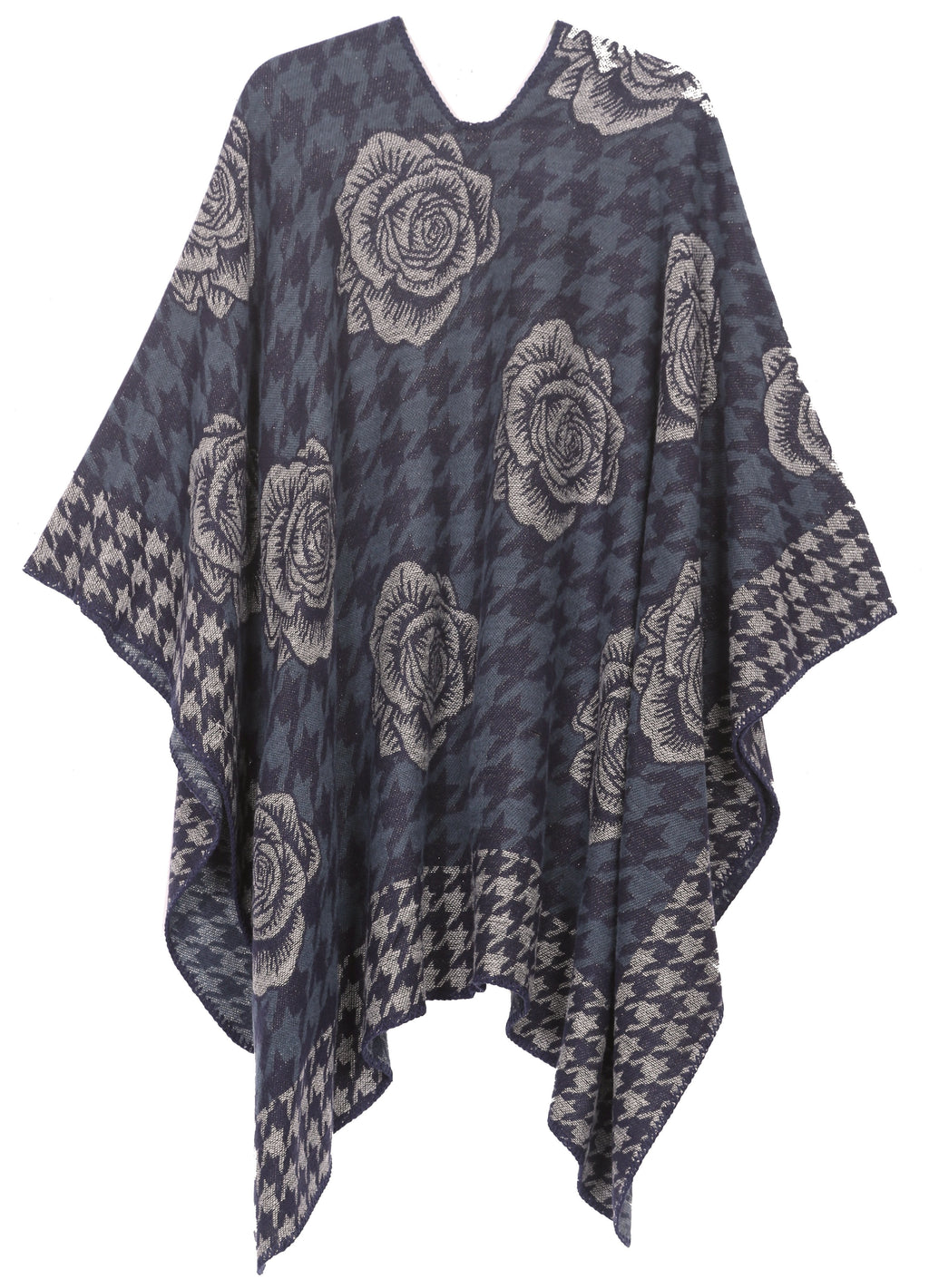 Sakkas Lupe Reversible Patterned Ruana Poncho Wrap Cardigan