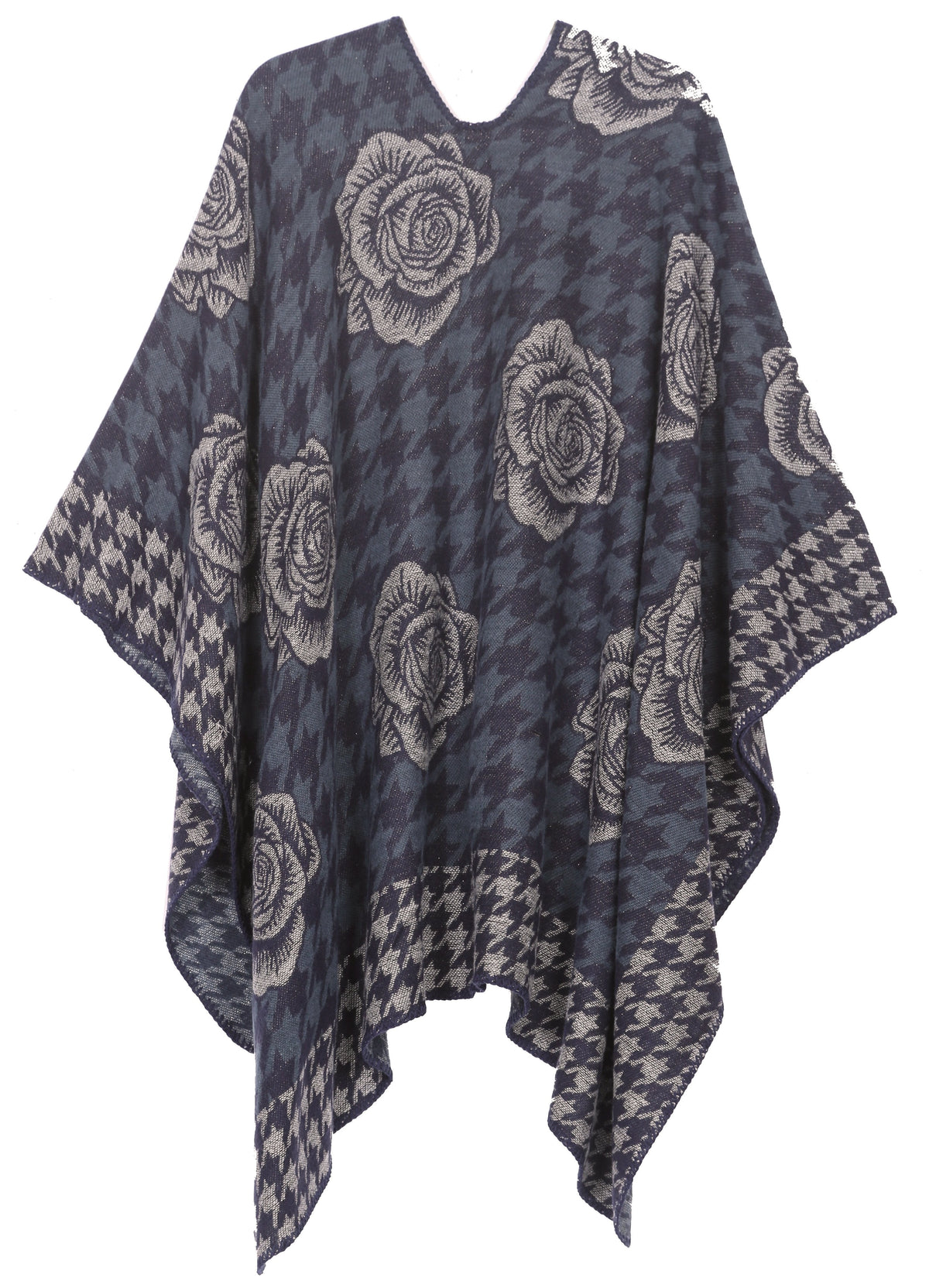 Sakkas Lupe Reversible Patterned Ruana Poncho Wrap Cardigan