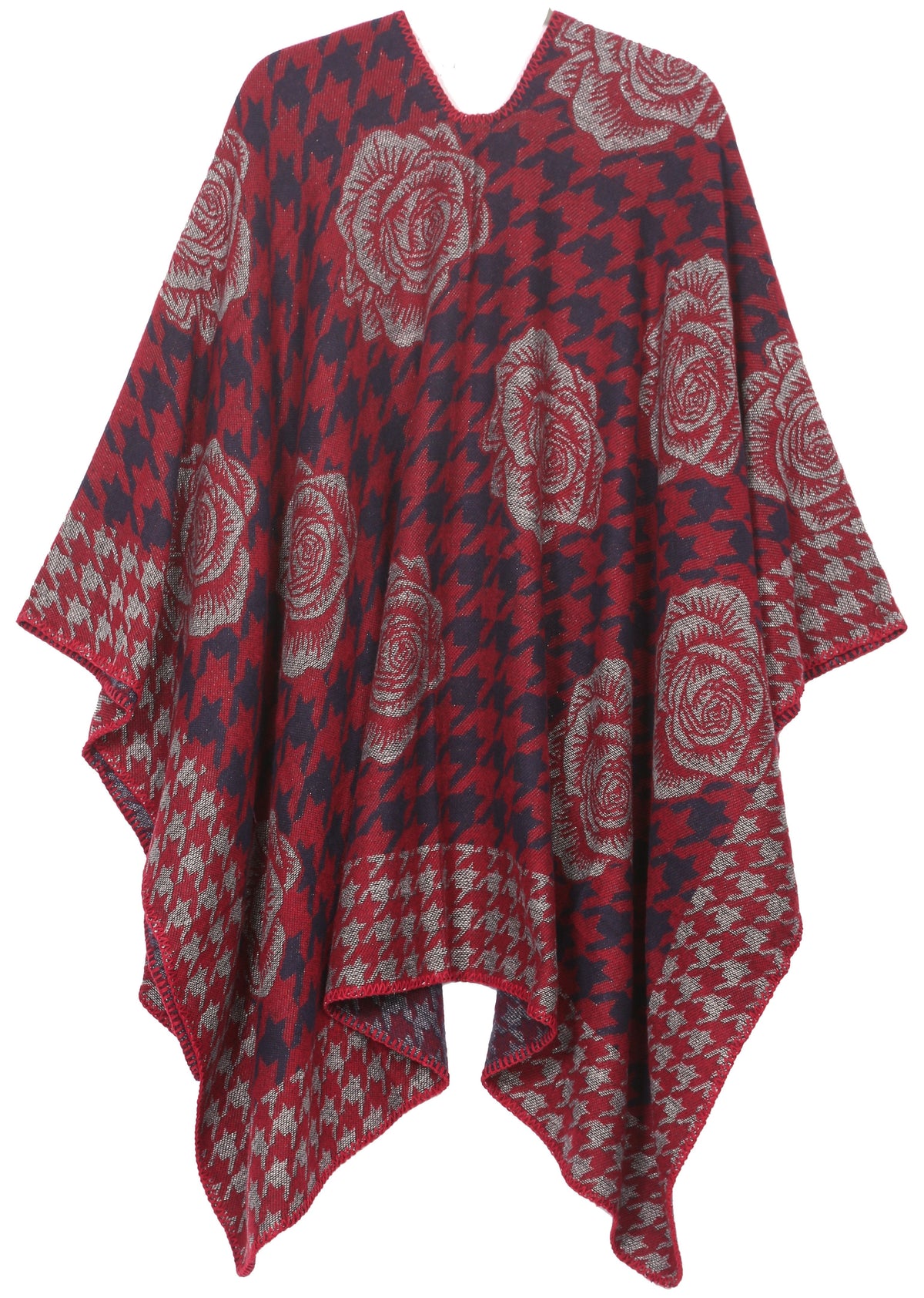 Sakkas Lupe Reversible Patterned Ruana Poncho Wrap Cardigan