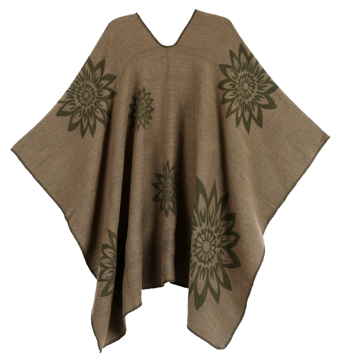 Sakkas Lupe Reversible Patterned Ruana Poncho Wrap Cardigan