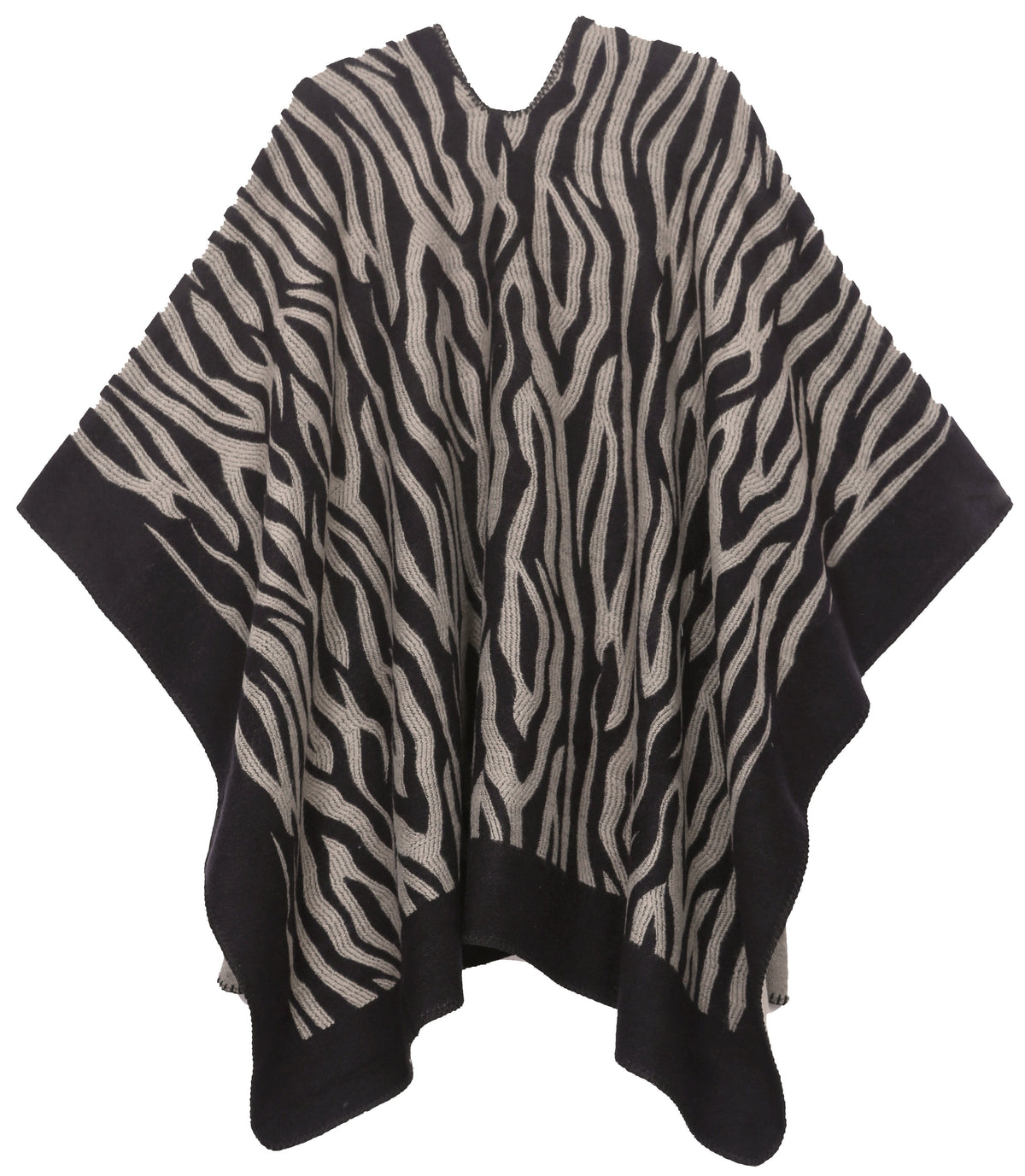 Sakkas Lupe Reversible Patterned Ruana Poncho Wrap Cardigan