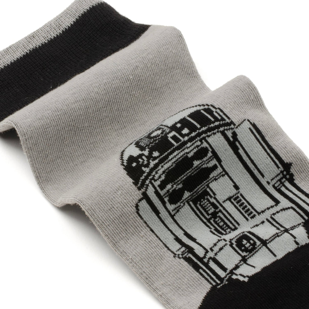 Star Wars R2-D2 Men's Gray and Black Mod Dress Socks and Lapel Pin Gift Set