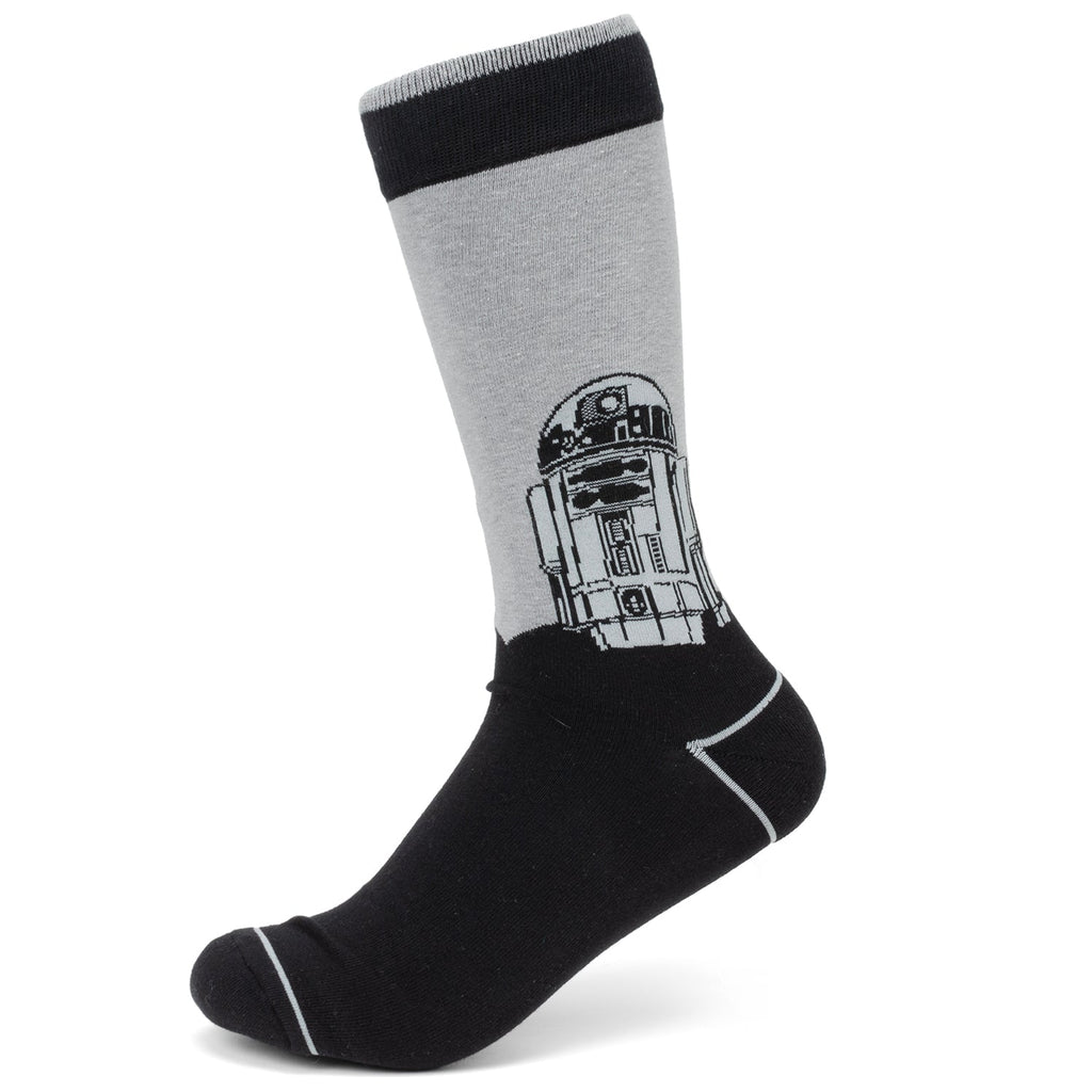 Star Wars R2-D2 Men's Gray and Black Mod Dress Socks and Lapel Pin Gift Set