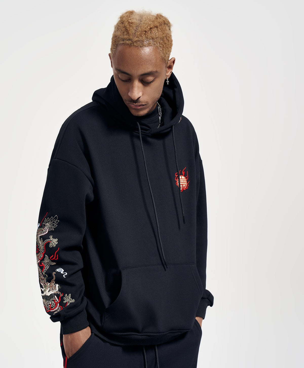 KH9190 Dragon Embroidery Hoodie