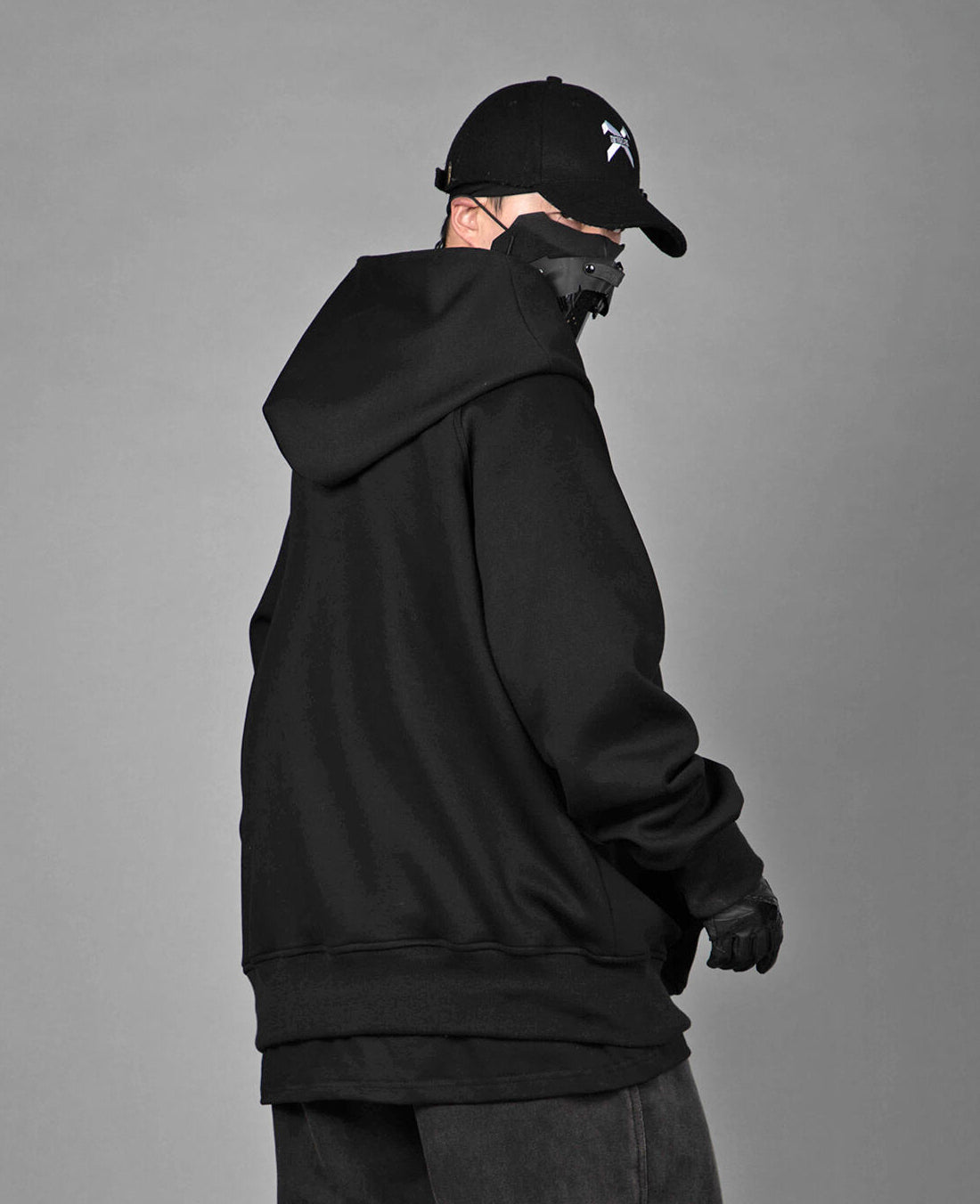 HiH38 Black Layered Hoodie