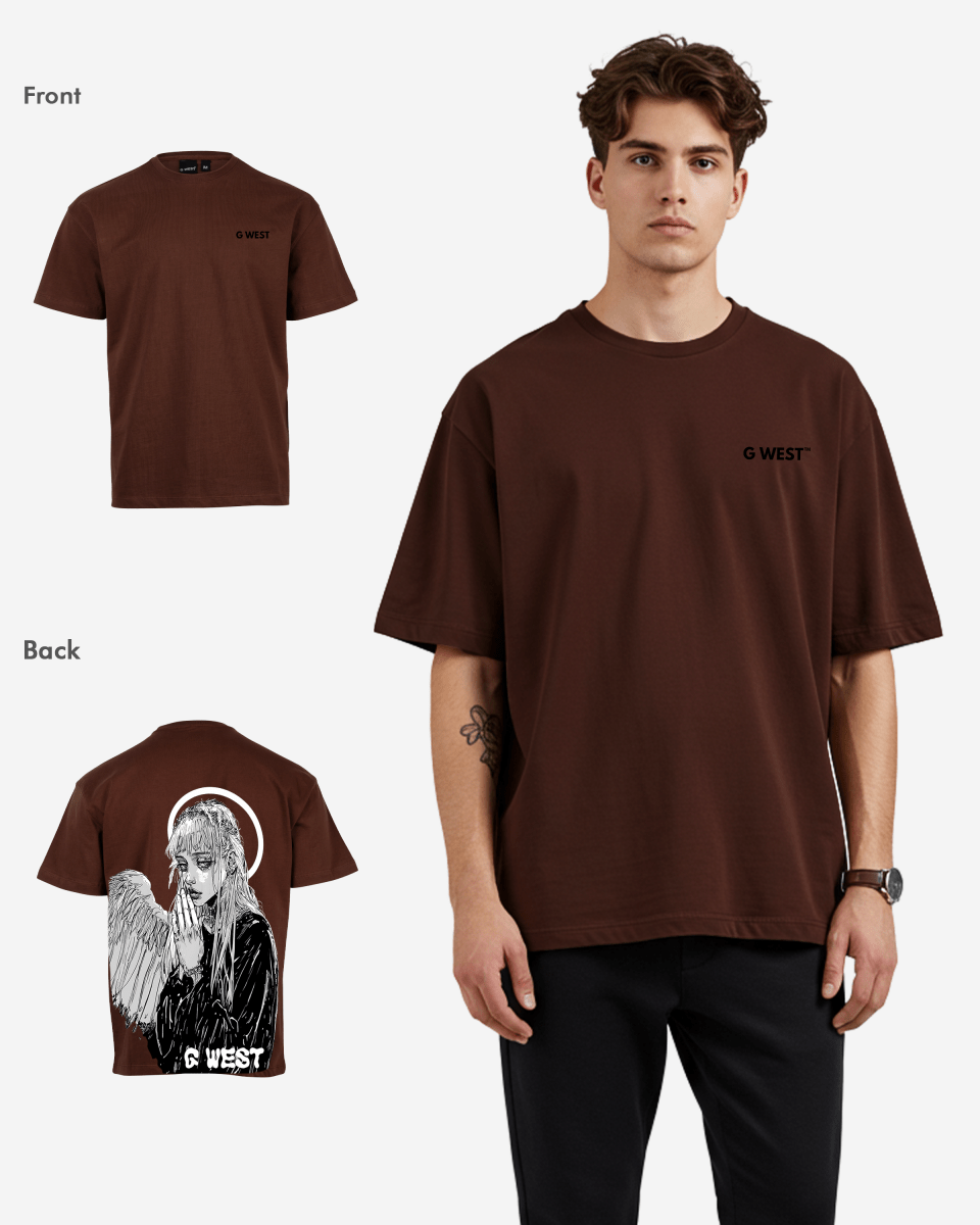 G West Mens Oversized Angel Girl Tee