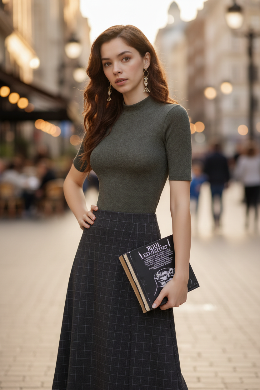 Women's Half Sleeve Turtle Neck Fitted Top